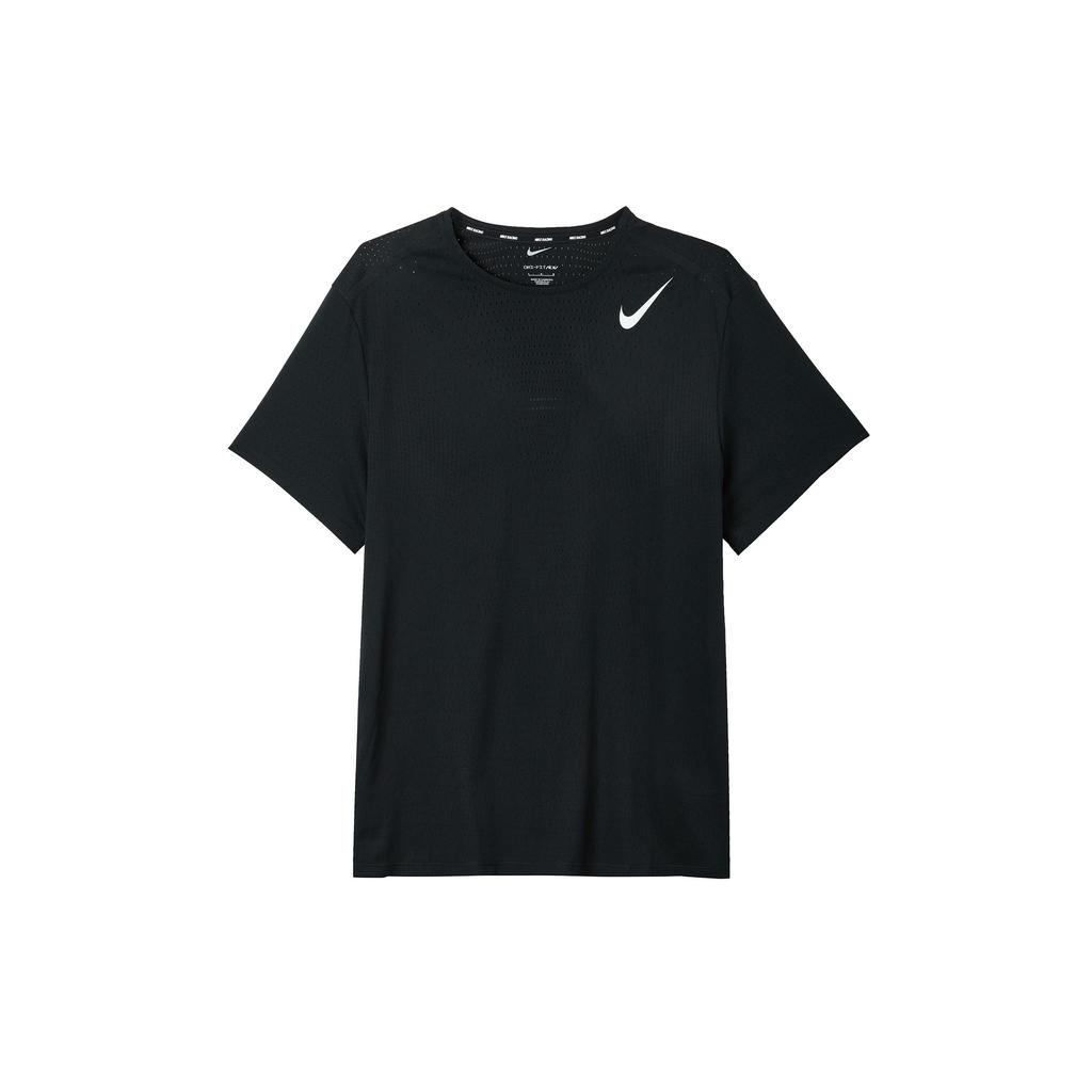 Nike Rundhals Logo Atmungsaktives Kurzarm T-Shirt Herren Tops Schwarz HJ3378-010