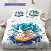 Biancheria da letto con motivo Son Goku, Set piumone Copripiumone Federa Regalo di compleanno per la casa (1 * copripiumino + 2 * federa, senza nucleo)