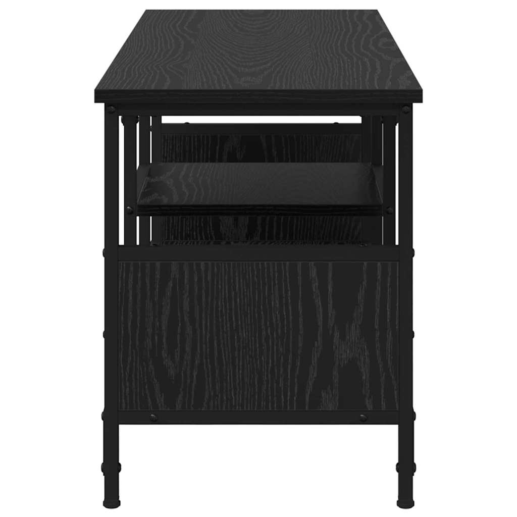 TV Stand in Black Oak Look 100 x 35 x 45 cm