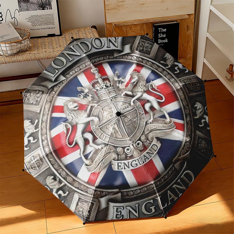 1 pz Impero Britannico Londra Inghilterra Ombrello Portatile Pieghevole Struttura a Ossa Forate Telaio in Ferro Ombrello da Esterno per la Casa