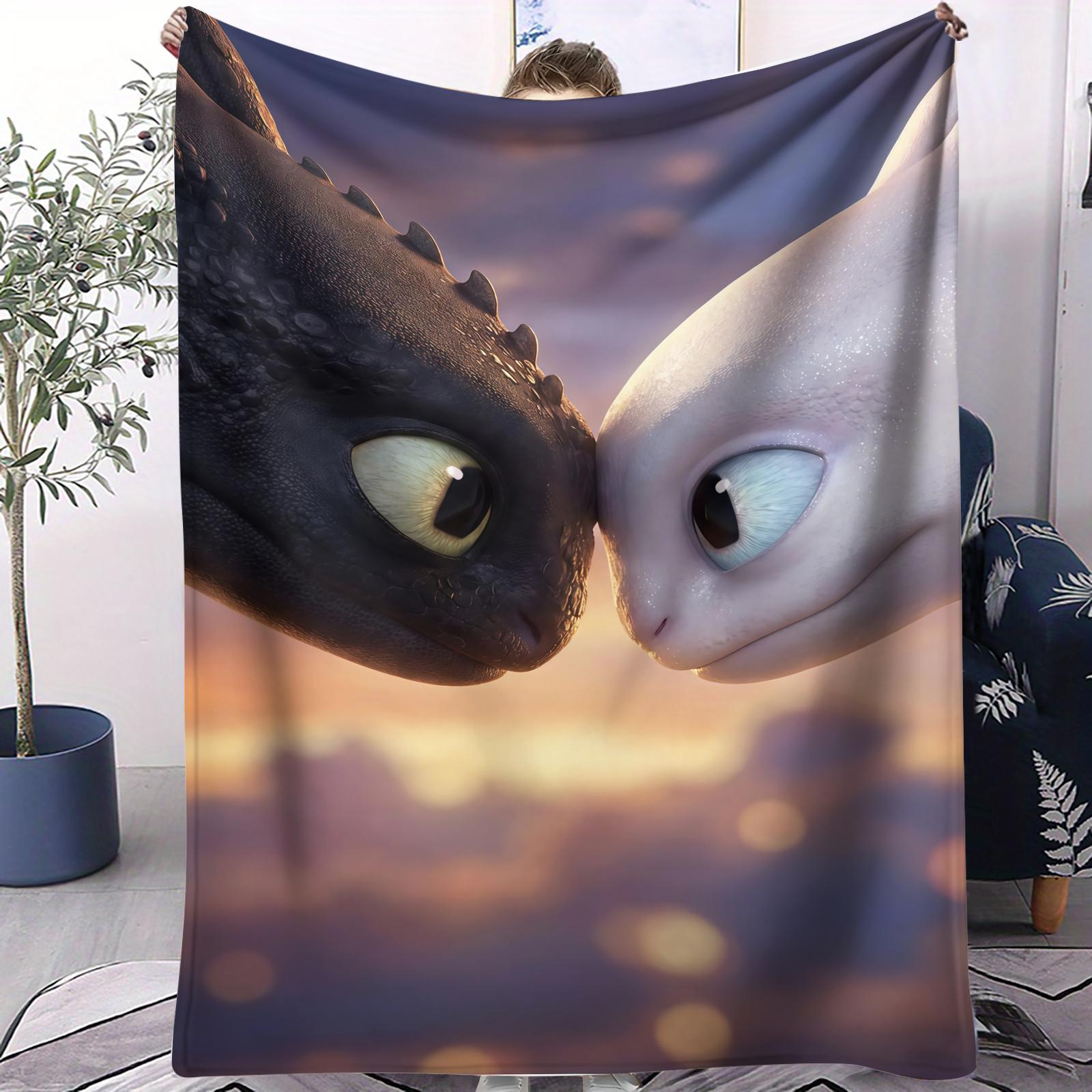 

Toothless Dragon Small Cover Blanket Bed Sheet All Season Soft Cozy Bed Bedroom Dorm Sofa Lunch Camping Cartoon Movie Fan Gift 70x100cm