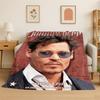Fashion Johnny Depp Star Flannel Blanket Soft Warm Throw Blanket for Bedroom Living Room Bed Travel Camping Picnic Gift