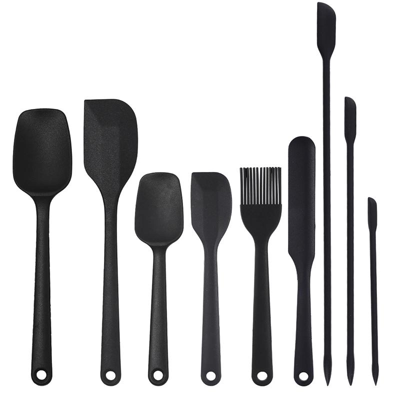9 Pieces Silicone Bakeware Spatula Set Food Grade Non Stick Heat Resistant Spatulas Cooking Kitchen Essentials Baking Tools