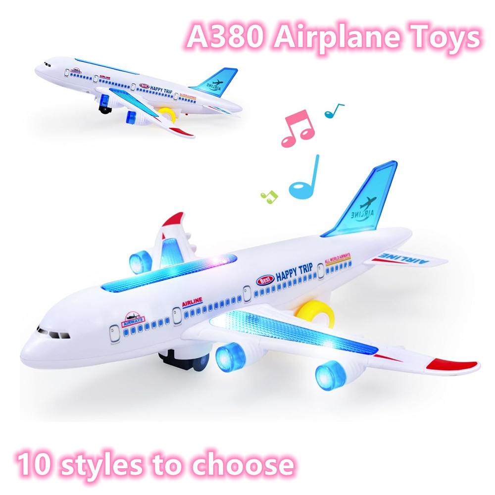 Kids Electronic Aeroplane Plaything With Music Autopilot Rotation Shiny Sound Plane Tank Helicopter Educational Plaything Present For Children