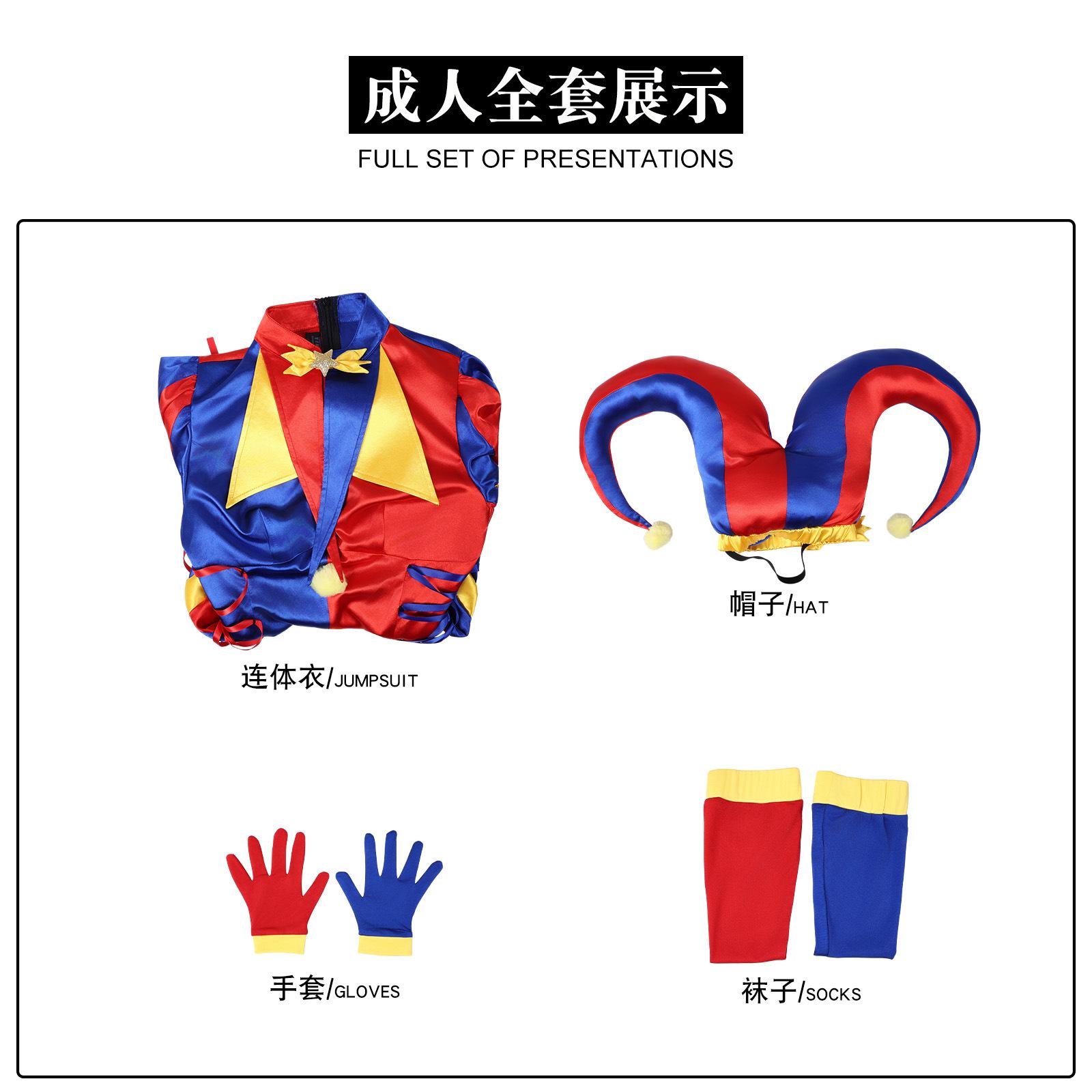 Pomni Cosplay Kostuums Clown Uniform Anime The Amazing Digital Circus Rollenspel Halloween Carnavalsfeest Outfit M blue