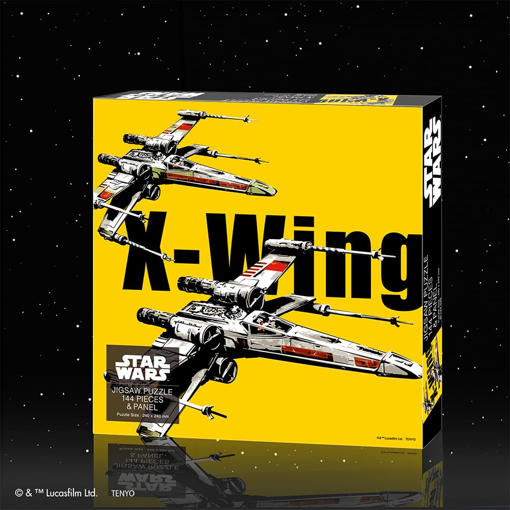 Tenyo In Jigsaw Puzzle Panel Star Wars Starfighter with Panel (Tenyo) [Made Japan] 144-Piece & X-wing (24x24cm) W-144-692 Self-Adhesive