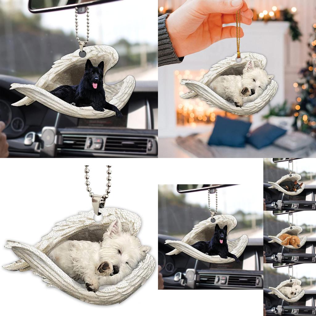 Colorful Cartoon Style Car Accessories With Angel Wings For Dog Lovers Charm