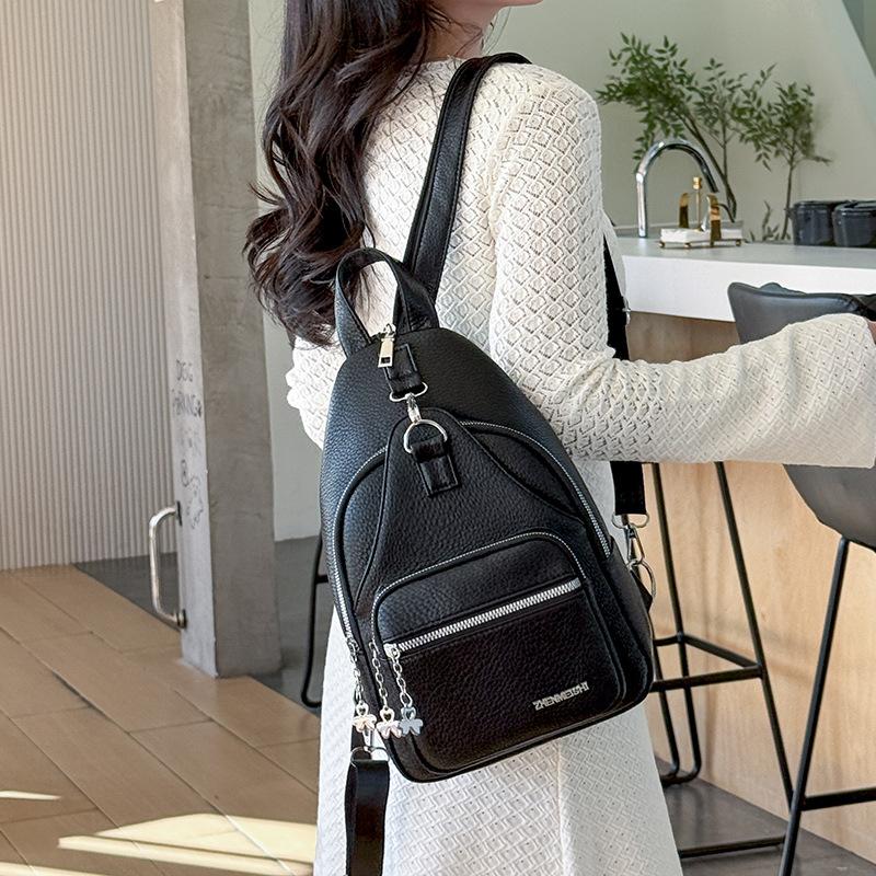 Schoolbag Women's Fashion Breast Bag Crossbody Bag Women's High-end Chest Bag Casual Multi-purpose Backpack Women's One