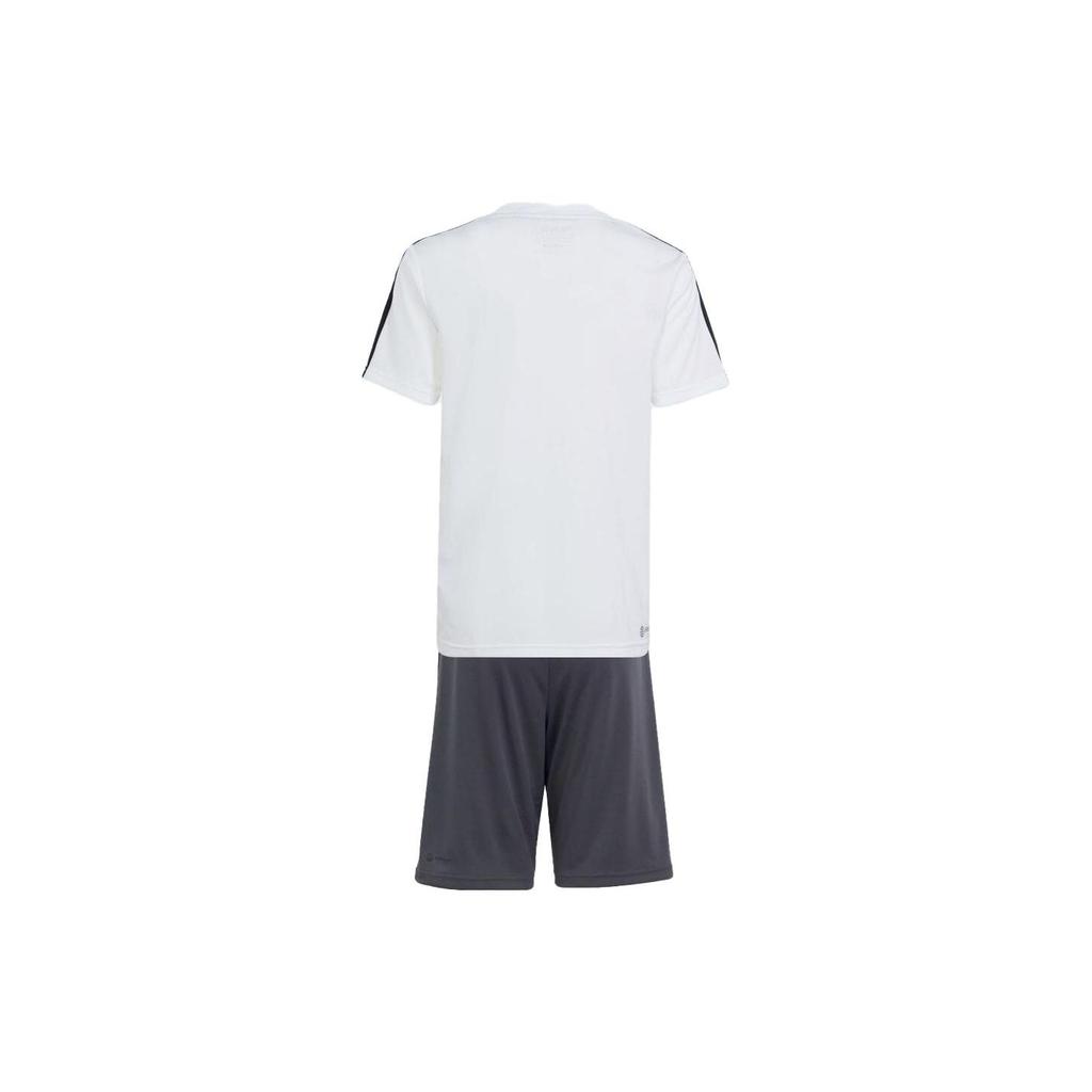 Adidas Loose Fit Round Neck Striped Logo Print Set Casual Sports Set Kids sets HS1608