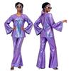 Women's 70s Retro Costume for Halloween Party Shiny Hippie Dress