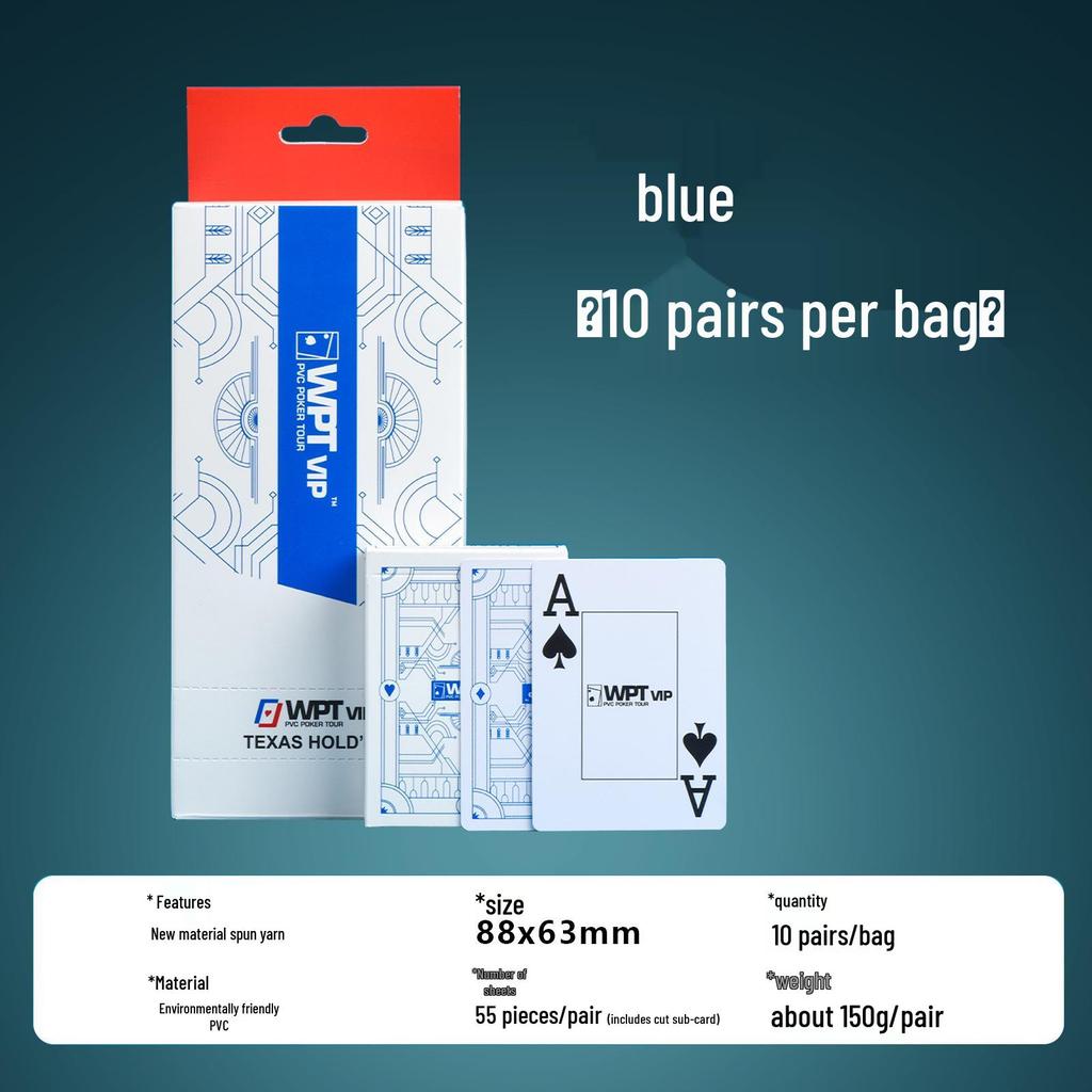 WPT Texas Hold'em Wide Poker Cards - Frosted, Waterproof, Anti-fold, Wear-Resistant PVC