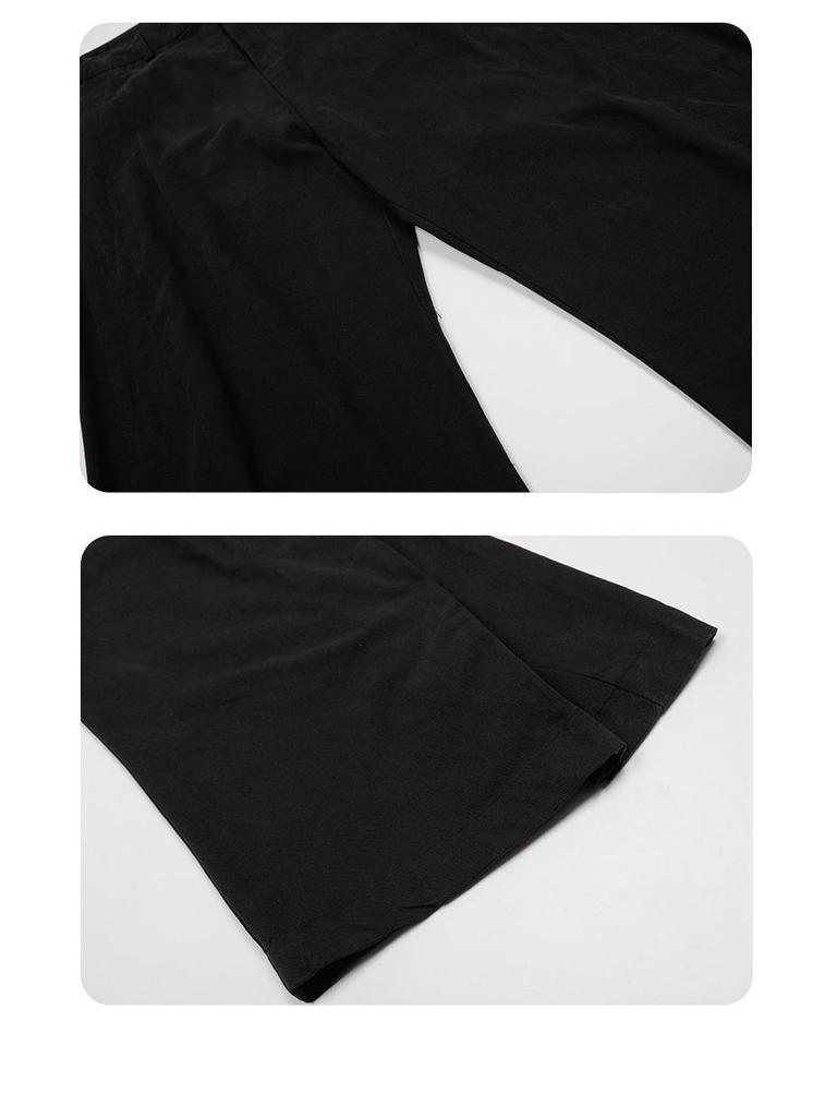 Yongfang Unisex Schwarze Weitbeinige Dekonstruiertes Design Freizeithose