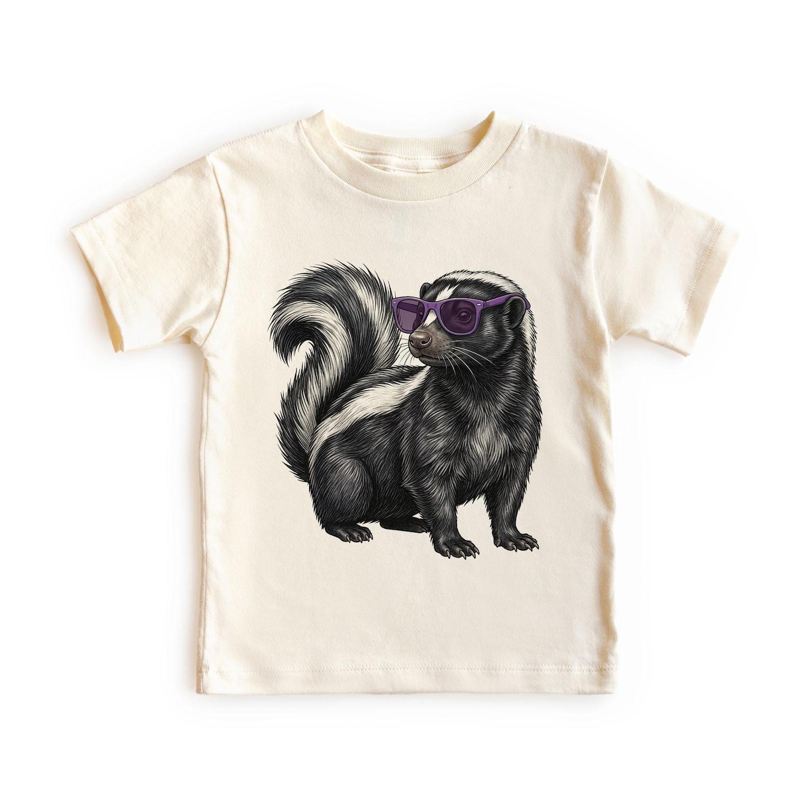 Summer Skunk Wearing Sunglasses Woodland Creatures Unisex, Adult, Youth T-Shirt 100