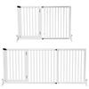 Wooden Dog Gate, Dog Fence Indoor, Freestanding Dog Barrier, Adjustable Lockable Fence with 3 Panels, 71H X 113-166W Cm, White