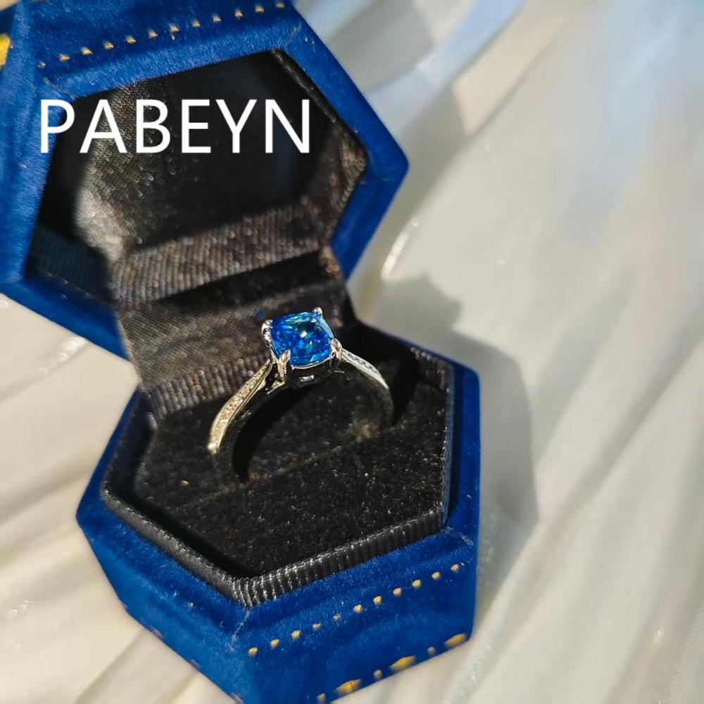 925 Sterling Silver Exquisite Elegant Small Square Zircon Sparkling Ice Flower Cut Ring, Birthday Party Anniversary Gift