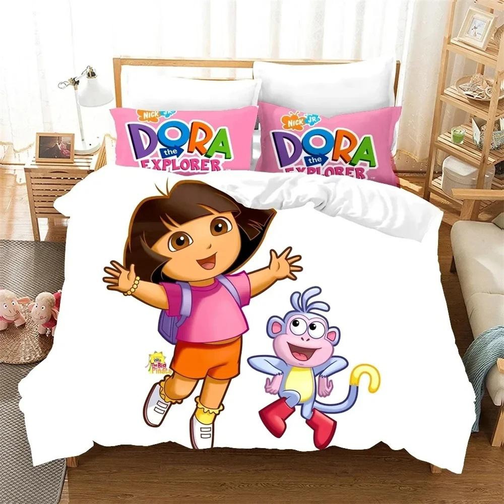 3D Print D Cartoon Explorer Bedding Set Duvet Cover Pillowcase Comforter King Queen Size Boys Adult Bedroom Decor