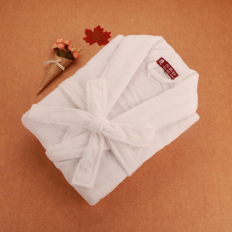 Unisex Pure Cotton Thick Bathrobe for Home, Hotel, and Salon Use