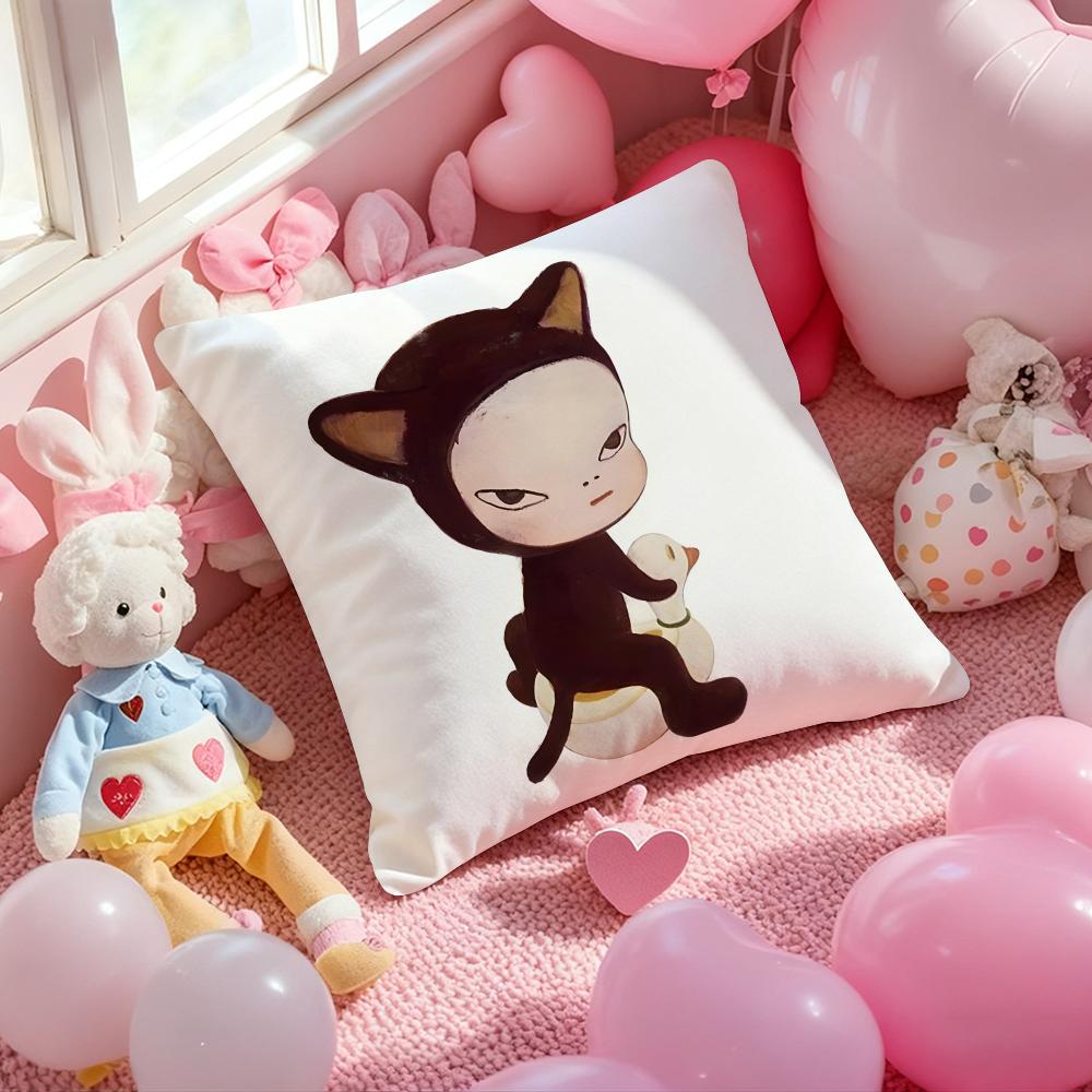 ART Yoshitomo Nara Cushion Cover Pattern Printed Pillowcase for Living Room Sofa Cushion Cover & Bedroom Decor