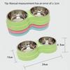 Stainless Steel Pet Drinking Dish Feeders Cat Puppy Feeding Supplies Small Dog Accessories Double Pet Bowls Dog Food Water Basin Meal Utensils 1pcs