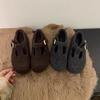 2025 Autumn and Winter High-end Gray Woolen Mary Jane Fluffy Shoes Women's Shoes Round Head Single Shoes Velvet Cotton Shoes