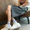 New pink ripped denim shorts men's summer casual fashion five-point pants