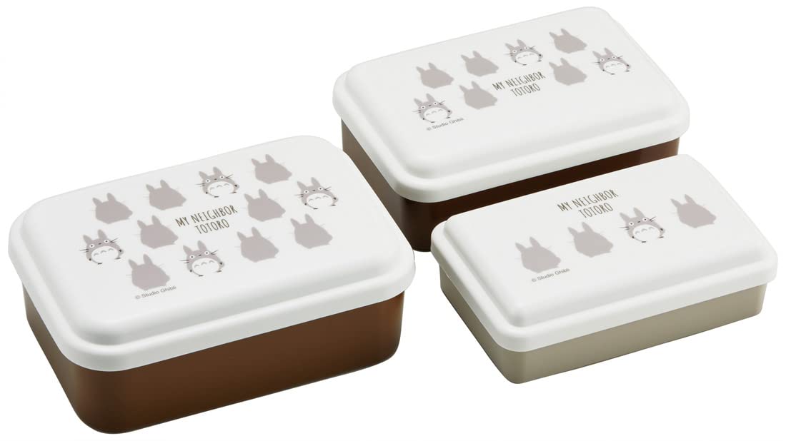 Skater Antibacterial Sealable Storage My Neighbor Totoro Studio Made in Containers, 3-Piece Set, Silhouette, Ghibli, Japan, SLUS3AG-A