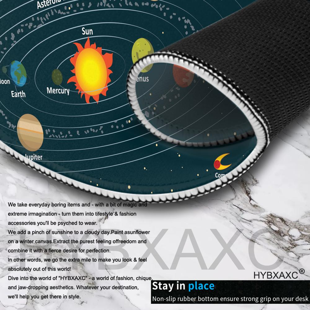 Space Planet Gaming Mouse Pad Deskpad Large Rubber Keyboard Pad Surface for Computer Mouse Non-slip Locking Edge Computer Mat