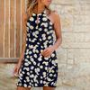 Women Summer Fashion Casual Sexy Printing Sleeveless Loose  Dress
