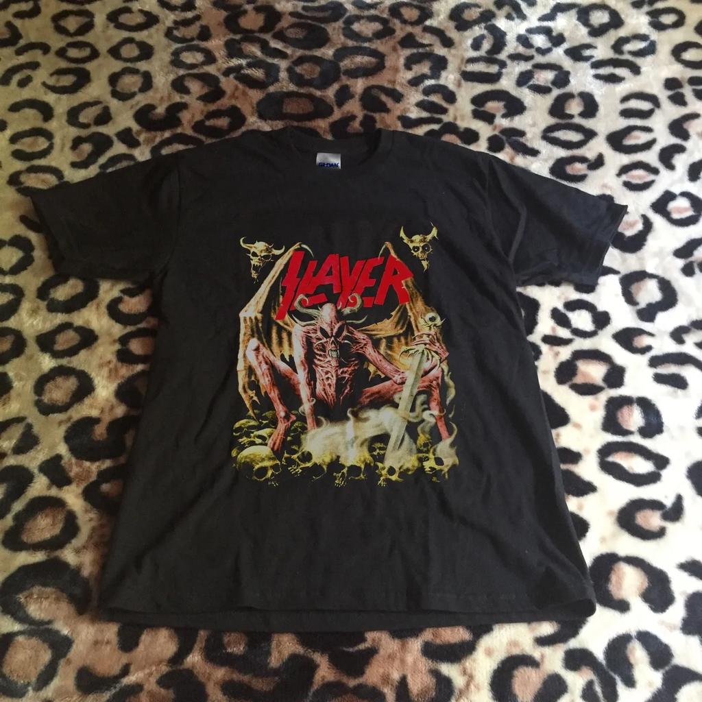 Vinatge Slayer Demon TShirt Casual Streetwear Tee Rock Tee Gift For Fan