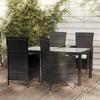 Day and Night - Day and Night 5-piece Outdoor Dining Set with Black Rattan Cushions