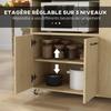 Kitchen Trolley Cart With Multi Storage And Wheels 75 X 40 X 80.5 Cm