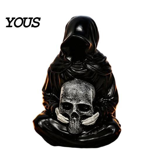 Exquisite Halloween Light for Display Skull Light, Spooky Gothic Style Ornament, Waterproof Decorative Handmade Sculpture Meditation Indoor Tabletops