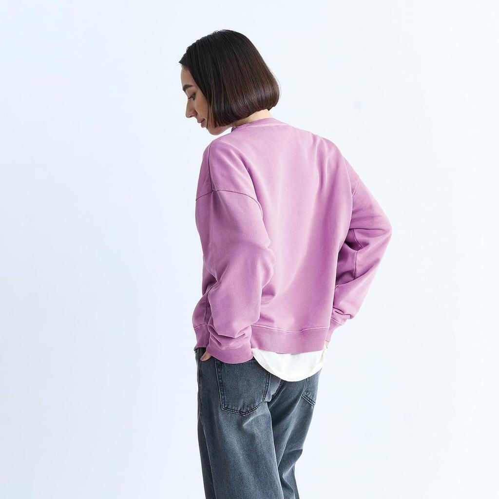 ROXY Pigment Dyed French Terry Crewneck Sweatshirt Vintage Style Pullover for Women