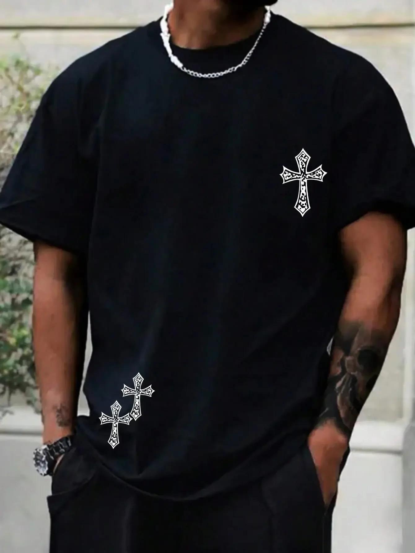 

Нова 100% бавовняна футболка високої якості Хараджуку літо хіп-хоп чоловіча фітнес спорт з круглим вирізом топ 4XL