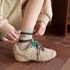 Herbst- und Wintersocken, Cartoon-bestickte reine Baumwoll-Mittelwadensocken, vielseitige Damensocken im Schulstil