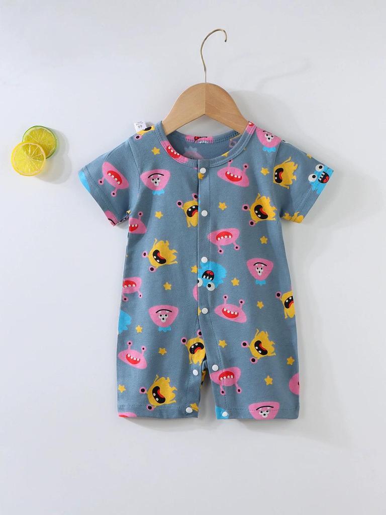 2026 Newborn Short Sleeve Jumpsuit Romper - Thin Style Bodysuit Pajamas