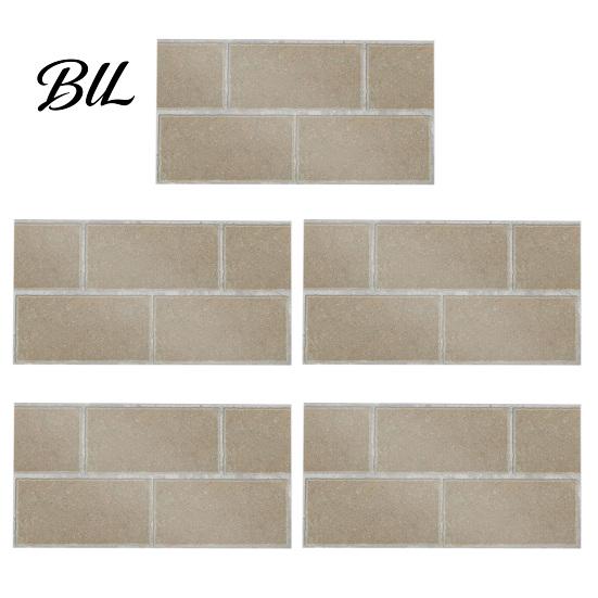 Oil Proof Wall Stickers for Bathroom 5Pcs Vintage Brick Tile Stickers, Waterproof Oil?Proof Wallpaper, Peel Sheets Kitchen & Stick Backsplash Living