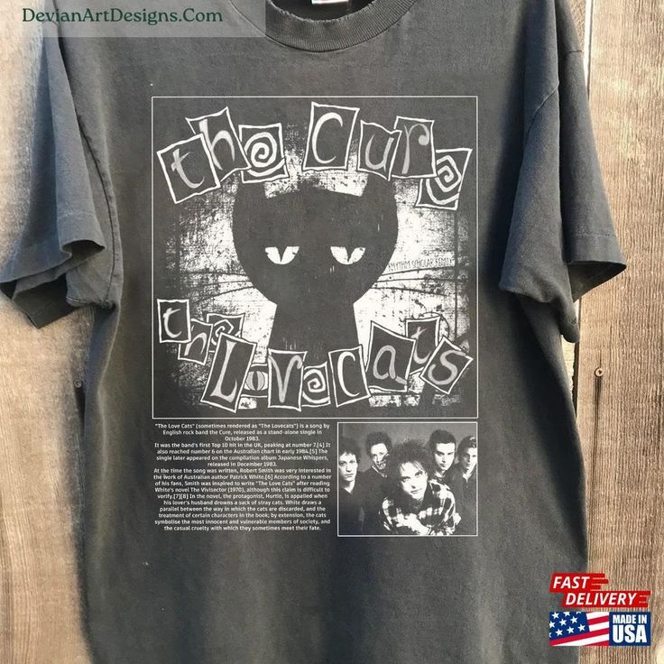 Anni '90 The Cure Album Love Cat Maglietta Musica Classica Merch Tour 2024 T-Shirt Unisex A