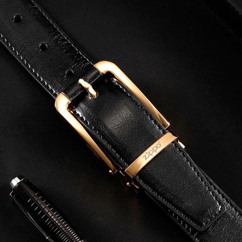 ZIPPO Men's Genuine Leather Pin Buckle Belt