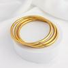 18k Gold Plated Multi-Layer Stackable Stainless Steel Square Twisted Bracelet Set - Elegant, Non-Fading, Fashionable Charms.