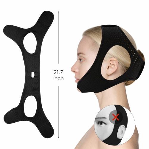 Anti-Snoring Device, Nose Breathing, Snoring Prevention Belt, Chin Support Support [Improved Skin-Friendly Fabric] Prevents Mouth Breathing, Reduces S