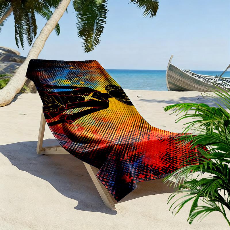 Straw Hat Crew Print Beach Towel, Large Soft Quick Dry Towel for Beach Camping Swimming