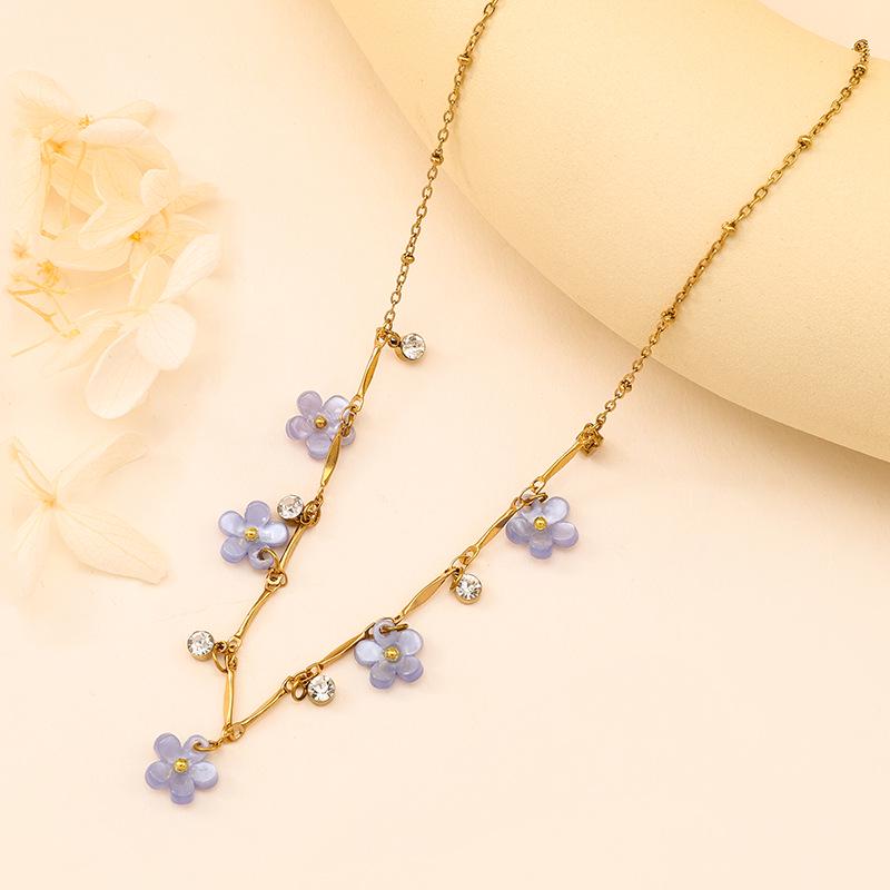 Yeni Paslanmaz Çelik Rhinestone Çiçek Kolye Ucu