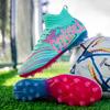 Unisex Fußballschuhe High-Tops Schnürung Rutschfeste Stollen Outdoor Sport Athletische Fußballschuhe für Professionelles Training Sneaker