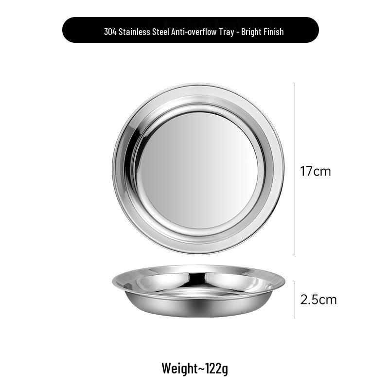 Xuanbo 304 Stainless Steel Anti-overflow Flat-bottom Round Steaming and Prep Plate