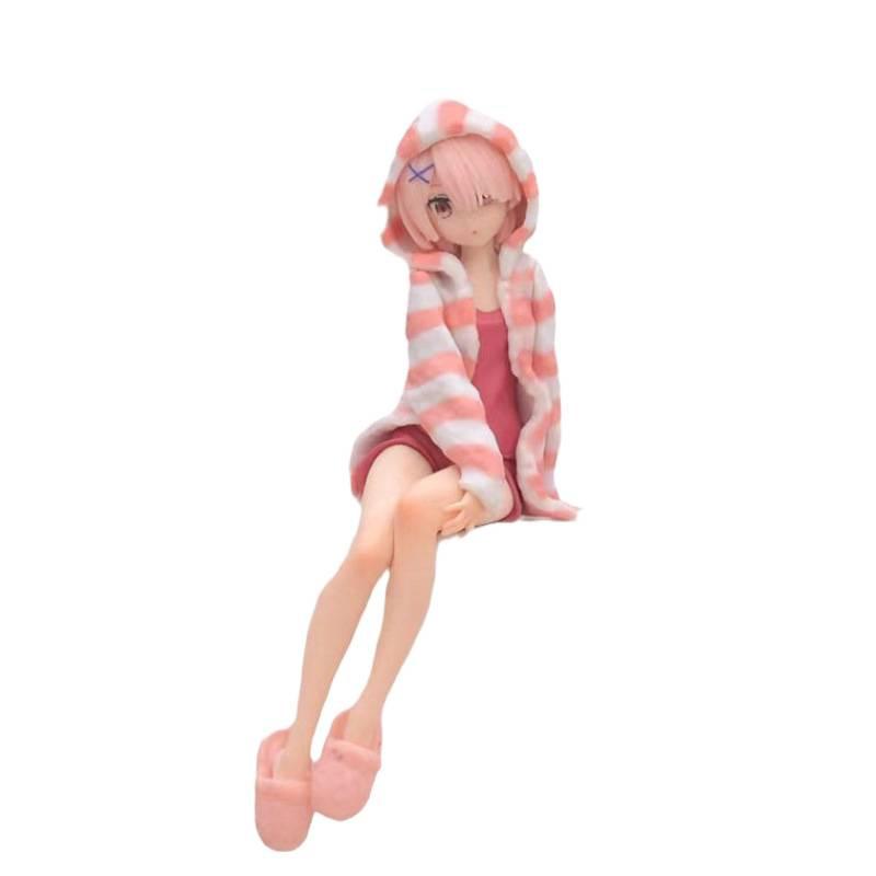 Different World Life Ram, Rem, Rem Figure Homewear Pressure Instant Noodles Ornament Chassis Car Model Gift