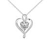 Love At First Sight Heart Zirconia Necklace & Earring Set - Versatile Heart Pendant Clavicle Chain