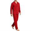 Men's Comfortable Button-Down Pajama Set Long Sleeve Loungewear for Sleep and Home