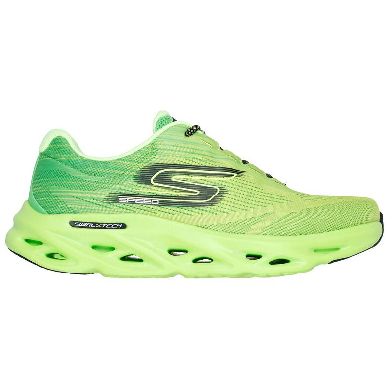 Skechers Go Run Swirl Tech Velocità Comodo Rimbalzo Assorbimento degli Urti Durevole Scarpe da Corsa Basse Sneaker Uomo Verde 220908-GRN