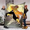 1pc Agatsuma Zenitsu (6) Theme Blanket - Digital Print, Polyester, Cozy for All Seasons, Perfect for Outdoor, and Travel